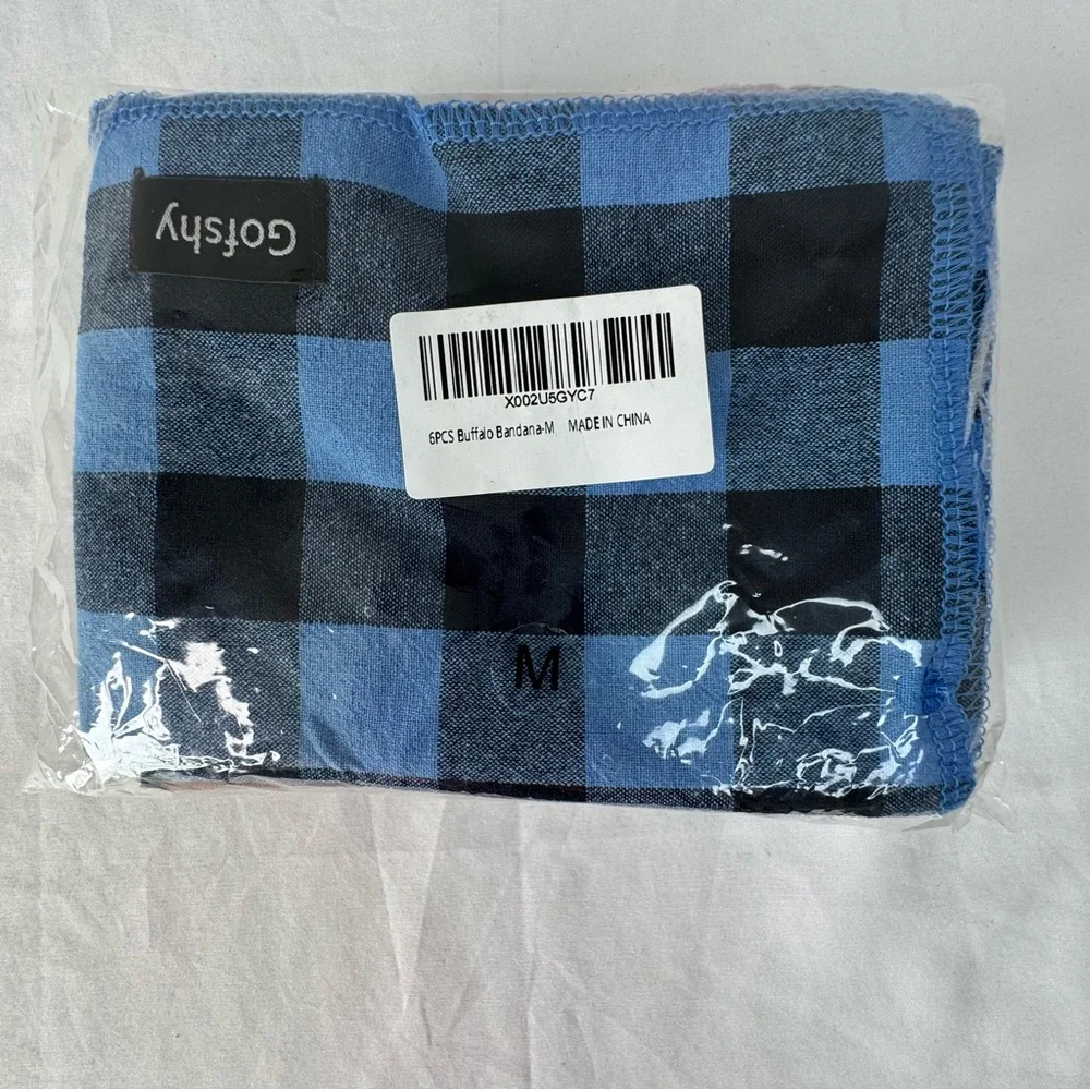 Pet Bandanas Plaid Buffalo Check Dog Cat  Scarf 6pcs